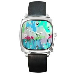 Abstract Background Square Metal Watch by Modern2018