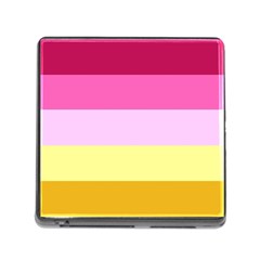 Red Orange Yellow Pink Sunny Color Combo Striped Pattern Stripes Memory Card Reader (square) by yoursparklingshop