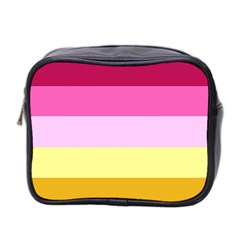 Red Orange Yellow Pink Sunny Color Combo Striped Pattern Stripes Mini Toiletries Bag 2-side by yoursparklingshop