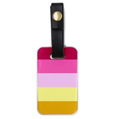 Red Orange Yellow Pink Sunny Color Combo Striped Pattern Stripes Luggage Tags (one Side)  by yoursparklingshop