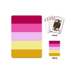 Red Orange Yellow Pink Sunny Color Combo Striped Pattern Stripes Playing Cards (mini)  by yoursparklingshop