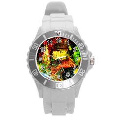 St Barbara Resort Round Plastic Sport Watch (l) by bestdesignintheworld