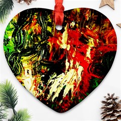 Sunset In A Desert Of Mexico 1 Heart Ornament (two Sides) by bestdesignintheworld