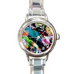 Tulips First Sprouts 6 Round Italian Charm Watch by bestdesignintheworld