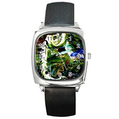 Bow Of Scorpio Before A Butterfly 8 Square Metal Watch by bestdesignintheworld