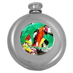 Tulips First Sprouts 7 Round Hip Flask (5 Oz) by bestdesignintheworld