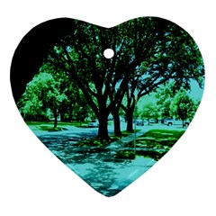 Hot Day In Dallas 5 Ornament (heart) by bestdesignintheworld