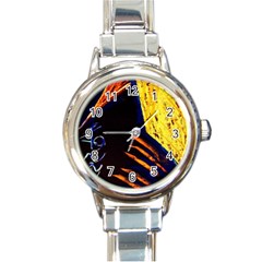 Cryptography Of The Planet 2 Round Italian Charm Watch by bestdesignintheworld