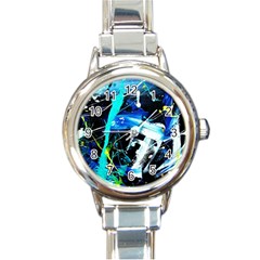 My Brain Reflecrion 1/1 Round Italian Charm Watch by bestdesignintheworld