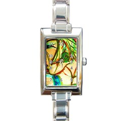 Girl In A Blue Tank Top Rectangle Italian Charm Watch