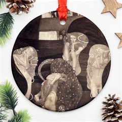 Jurisprudence - Gustav Klimt Ornament (round) by Valentinaart