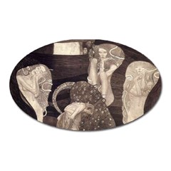 Jurisprudence - Gustav Klimt Oval Magnet by Valentinaart