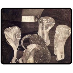 Jurisprudence - Gustav Klimt Double Sided Fleece Blanket (medium)  by Valentinaart