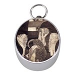 Jurisprudence - Gustav Klimt Mini Silver Compasses Front