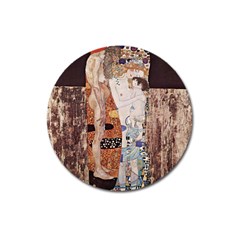 The Three Ages Of Woman- Gustav Klimt Magnet 3  (round) by Valentinaart