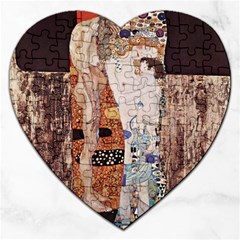 The Three Ages Of Woman- Gustav Klimt Jigsaw Puzzle (heart) by Valentinaart