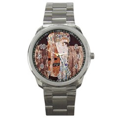 The Three Ages Of Woman- Gustav Klimt Sport Metal Watch by Valentinaart