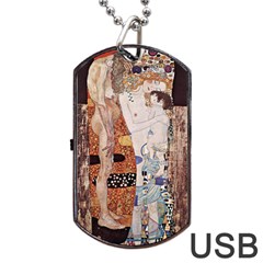 The Three Ages Of Woman- Gustav Klimt Dog Tag Usb Flash (one Side) by Valentinaart