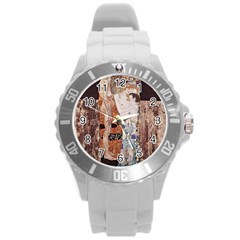 The Three Ages Of Woman- Gustav Klimt Round Plastic Sport Watch (l) by Valentinaart