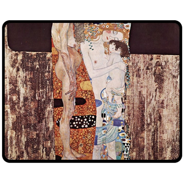 The Three Ages of Woman- Gustav Klimt Double Sided Fleece Blanket (Medium) 