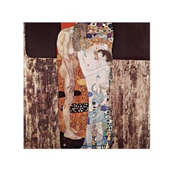 The Three Ages Of Woman- Gustav Klimt Small Satin Scarf (square) by Valentinaart