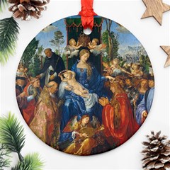 Feast Of The Rosary - Albrecht Dürer Ornament (round) by Valentinaart