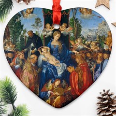 Feast Of The Rosary - Albrecht Dürer Ornament (heart) by Valentinaart