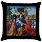 Feast of the Rosary - Albrecht Dürer Throw Pillow Case (Black) Front