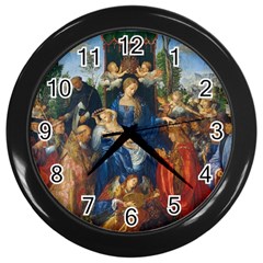 Feast Of The Rosary - Albrecht Dürer Wall Clocks (black) by Valentinaart