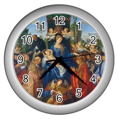 Feast Of The Rosary - Albrecht Dürer Wall Clocks (silver)  by Valentinaart