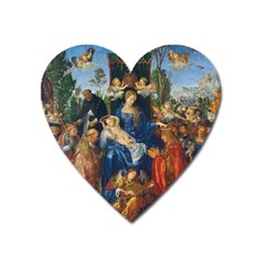 Feast Of The Rosary - Albrecht Dürer Heart Magnet by Valentinaart