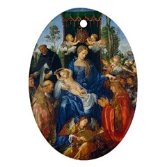 Feast Of The Rosary - Albrecht Dürer Oval Ornament (two Sides) by Valentinaart