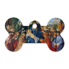 Feast Of The Rosary - Albrecht Dürer Dog Tag Bone (one Side) by Valentinaart