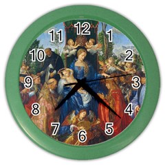 Feast Of The Rosary - Albrecht Dürer Color Wall Clocks by Valentinaart