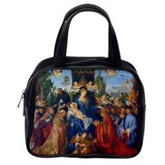 Feast Of The Rosary - Albrecht Dürer Classic Handbags (one Side) by Valentinaart