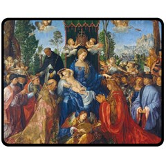 Feast Of The Rosary - Albrecht Dürer Fleece Blanket (medium)  by Valentinaart