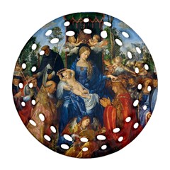 Feast Of The Rosary - Albrecht Dürer Round Filigree Ornament (two Sides) by Valentinaart