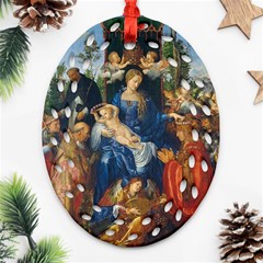 Feast Of The Rosary - Albrecht Dürer Ornament (oval Filigree) by Valentinaart