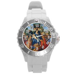 Feast Of The Rosary - Albrecht Dürer Round Plastic Sport Watch (l) by Valentinaart