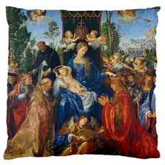 Feast Of The Rosary - Albrecht Dürer Large Cushion Case (two Sides) by Valentinaart