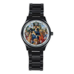 Feast Of The Rosary - Albrecht Dürer Stainless Steel Round Watch by Valentinaart