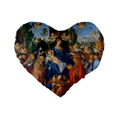 Feast Of The Rosary - Albrecht Dürer Standard 16  Premium Flano Heart Shape Cushions by Valentinaart