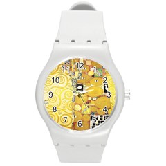 The Embrace - Gustav Klimt Round Plastic Sport Watch (M)