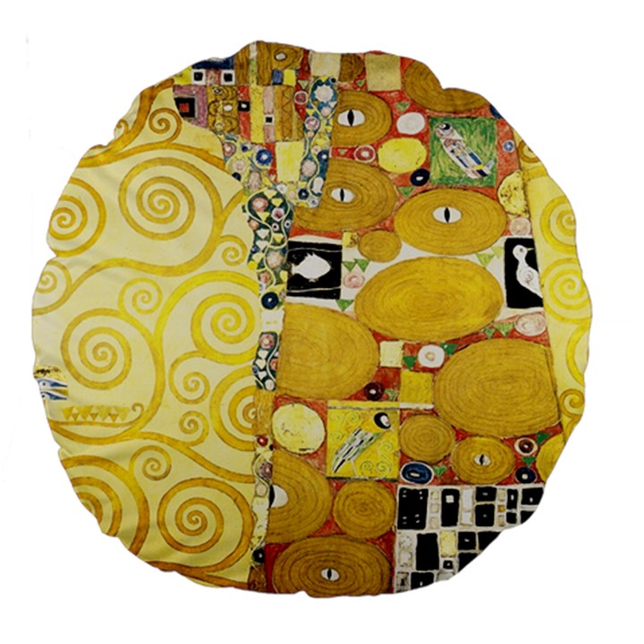 The Embrace - Gustav Klimt Large 18  Premium Round Cushions