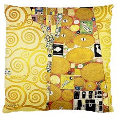 The Embrace - Gustav Klimt Large Flano Cushion Case (One Side)