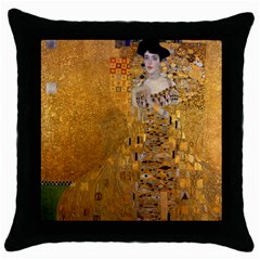 Adele Bloch-bauer I - Gustav Klimt Throw Pillow Case (black) by Valentinaart