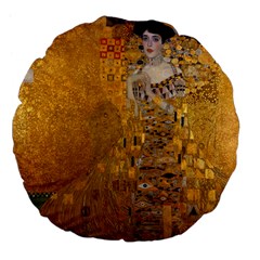 Adele Bloch-bauer I - Gustav Klimt Large 18  Premium Flano Round Cushions by Valentinaart