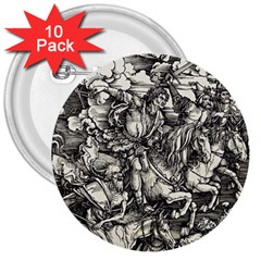 Four Horsemen Of The Apocalypse - Albrecht Dürer 3  Buttons (10 Pack)  by Valentinaart