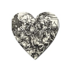 Four Horsemen Of The Apocalypse - Albrecht Dürer Heart Magnet by Valentinaart