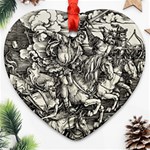 Four Horsemen of the Apocalypse - Albrecht Dürer Heart Ornament (Two Sides) Back